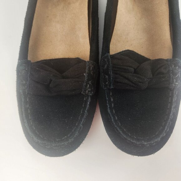 Vionic Womens Sz 8 Norah Suede Moccasin Flats Shoes Loafers Black - Picture 3 of 8